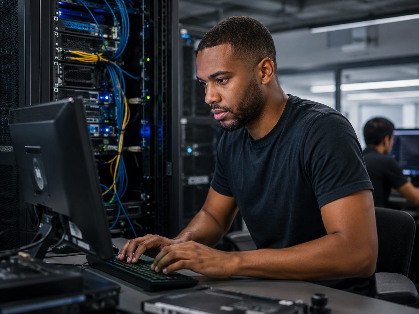 Instructor guiding students through cloud infrastructure training